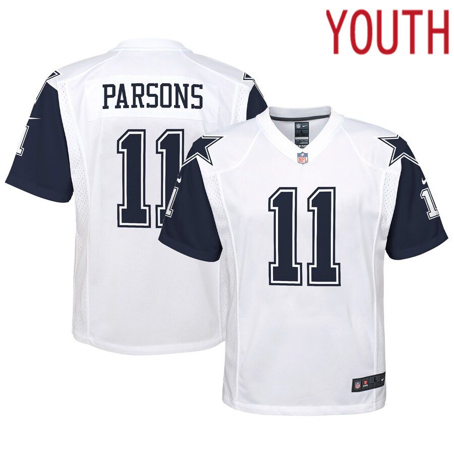 Youth Dallas Cowboys 11 Micah Parsons Nike White Alternate Game NFL Jersey